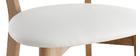 Taburete de cocina de roble vintage con asiento blanco 65 cm DOVE
